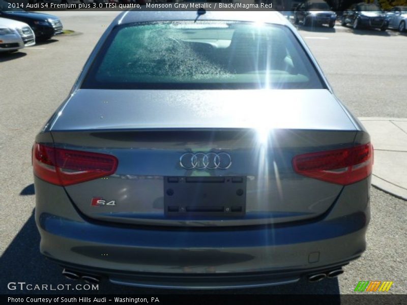 Monsoon Gray Metallic / Black/Magma Red 2014 Audi S4 Premium plus 3.0 TFSI quattro