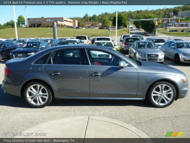 Monsoon Gray Metallic / Black/Magma Red 2014 Audi S4 Premium plus 3.0 TFSI quattro