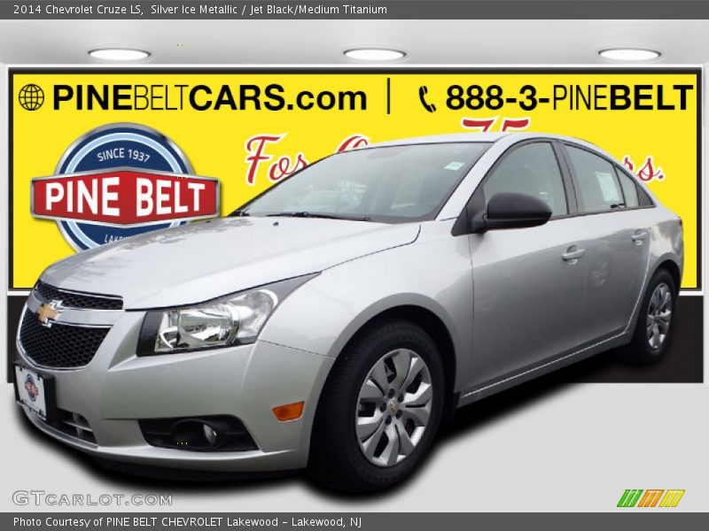 Silver Ice Metallic / Jet Black/Medium Titanium 2014 Chevrolet Cruze LS