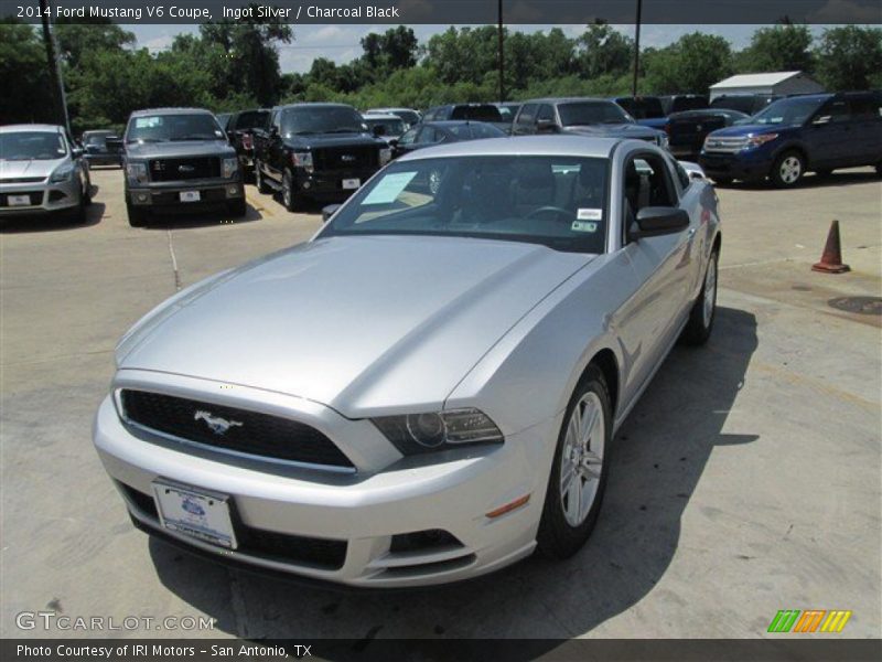 Ingot Silver / Charcoal Black 2014 Ford Mustang V6 Coupe