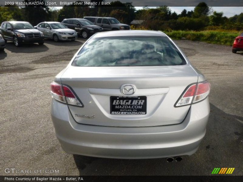 Brilliant Silver Metallic / Black 2009 Mazda MAZDA6 i Sport