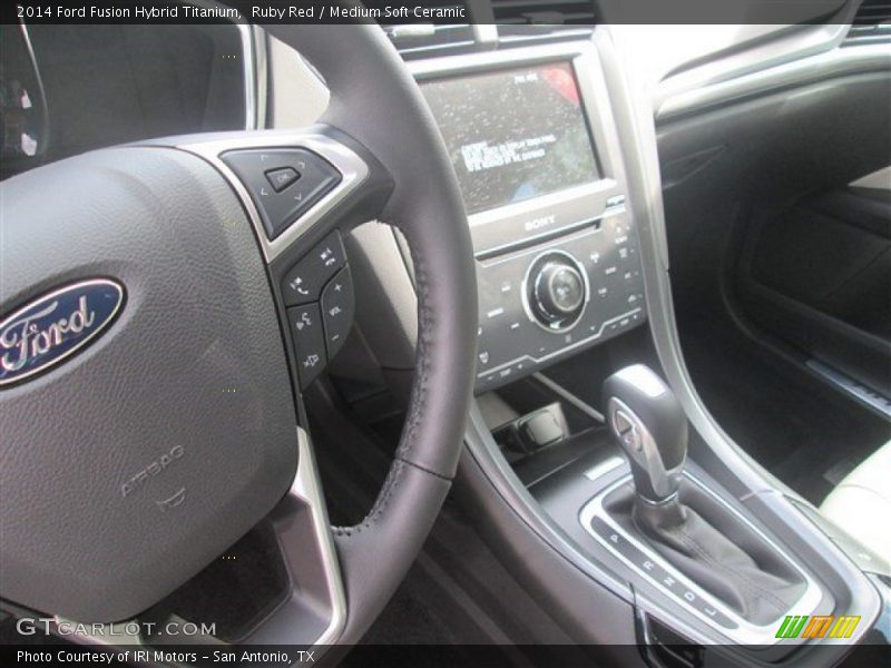 Ruby Red / Medium Soft Ceramic 2014 Ford Fusion Hybrid Titanium