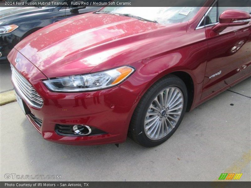 Ruby Red / Medium Soft Ceramic 2014 Ford Fusion Hybrid Titanium
