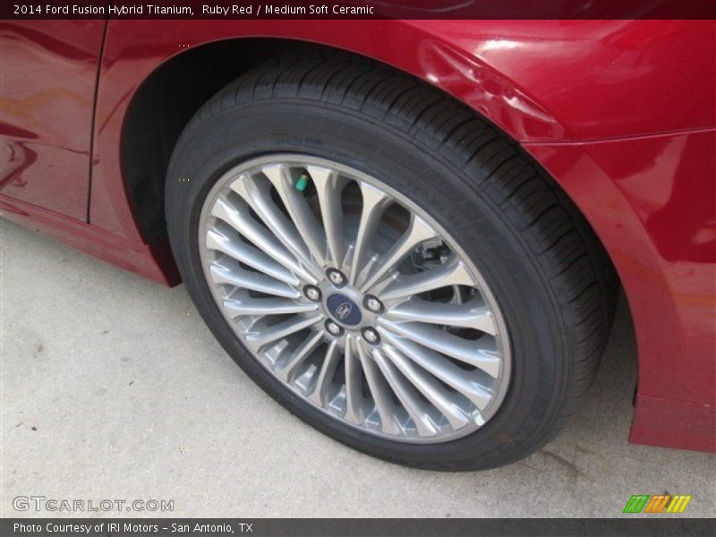 Ruby Red / Medium Soft Ceramic 2014 Ford Fusion Hybrid Titanium