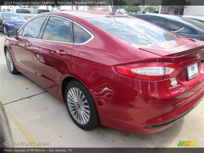 Ruby Red / Medium Soft Ceramic 2014 Ford Fusion Hybrid Titanium