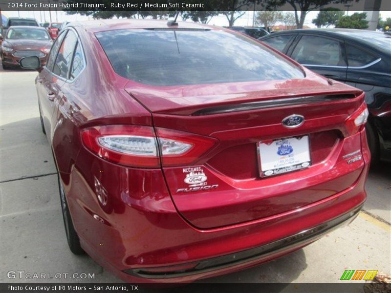 Ruby Red / Medium Soft Ceramic 2014 Ford Fusion Hybrid Titanium