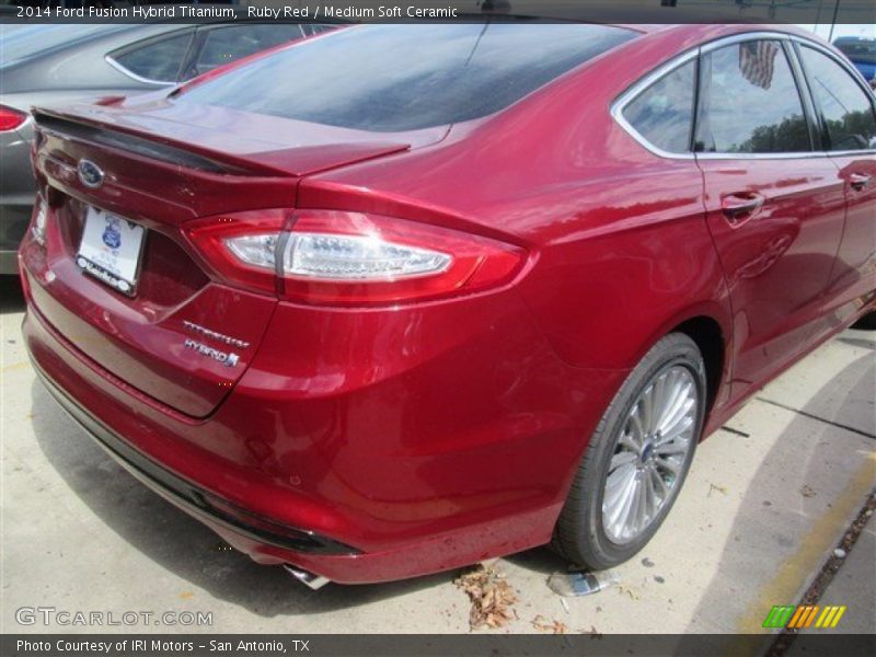 Ruby Red / Medium Soft Ceramic 2014 Ford Fusion Hybrid Titanium