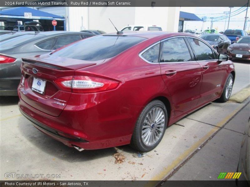 Ruby Red / Medium Soft Ceramic 2014 Ford Fusion Hybrid Titanium