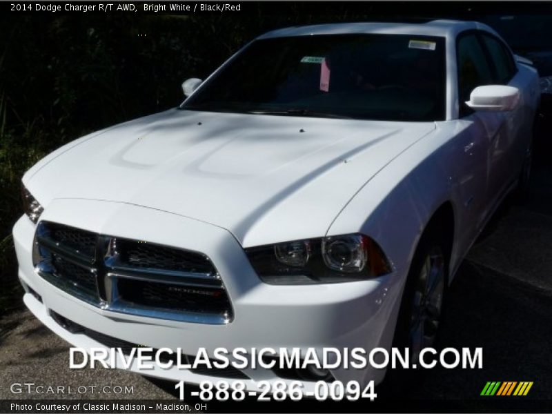 Bright White / Black/Red 2014 Dodge Charger R/T AWD