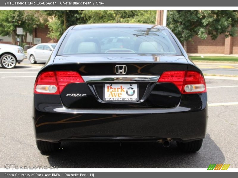 Crystal Black Pearl / Gray 2011 Honda Civic EX-L Sedan