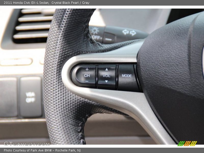 Crystal Black Pearl / Gray 2011 Honda Civic EX-L Sedan