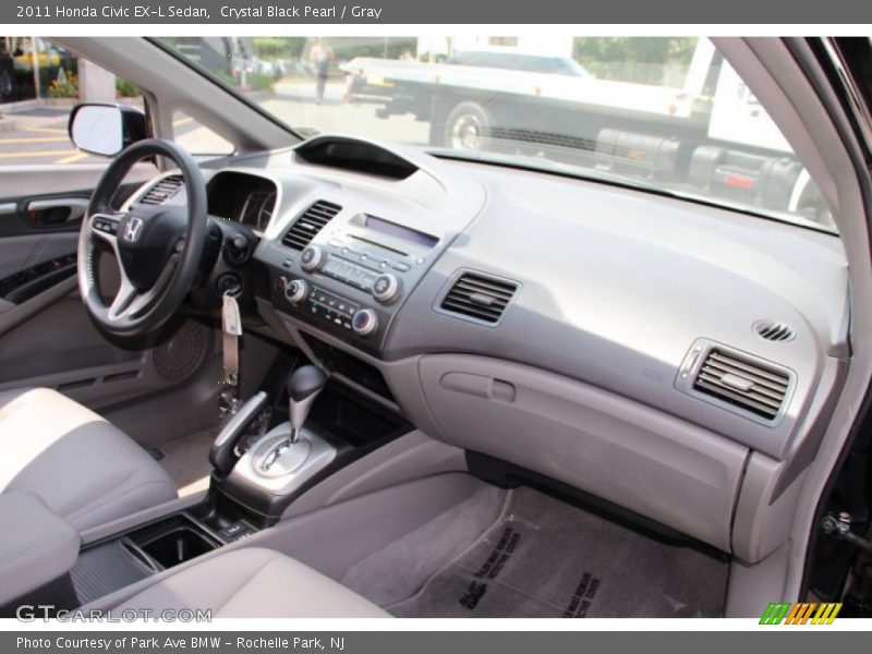 Crystal Black Pearl / Gray 2011 Honda Civic EX-L Sedan