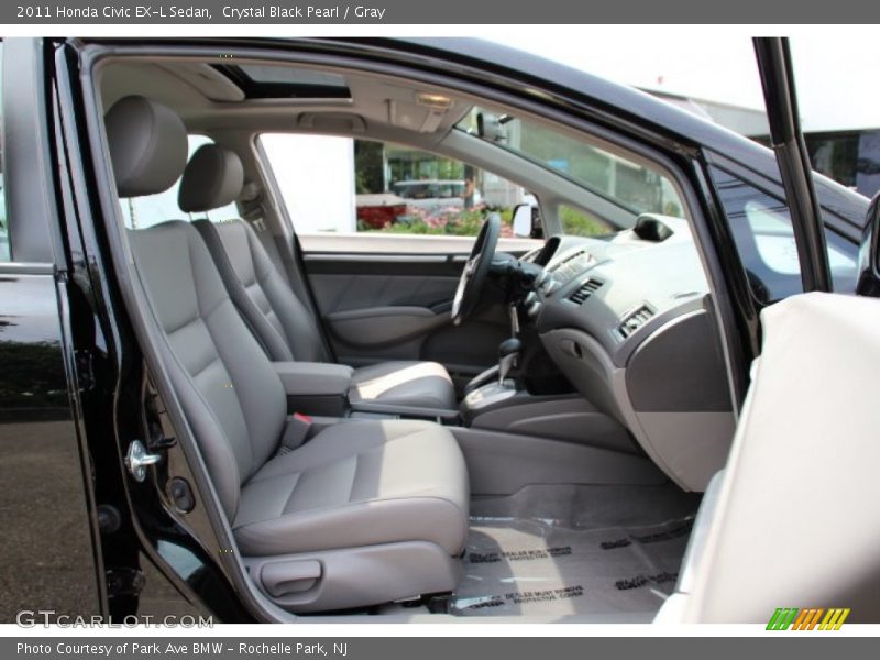 Crystal Black Pearl / Gray 2011 Honda Civic EX-L Sedan