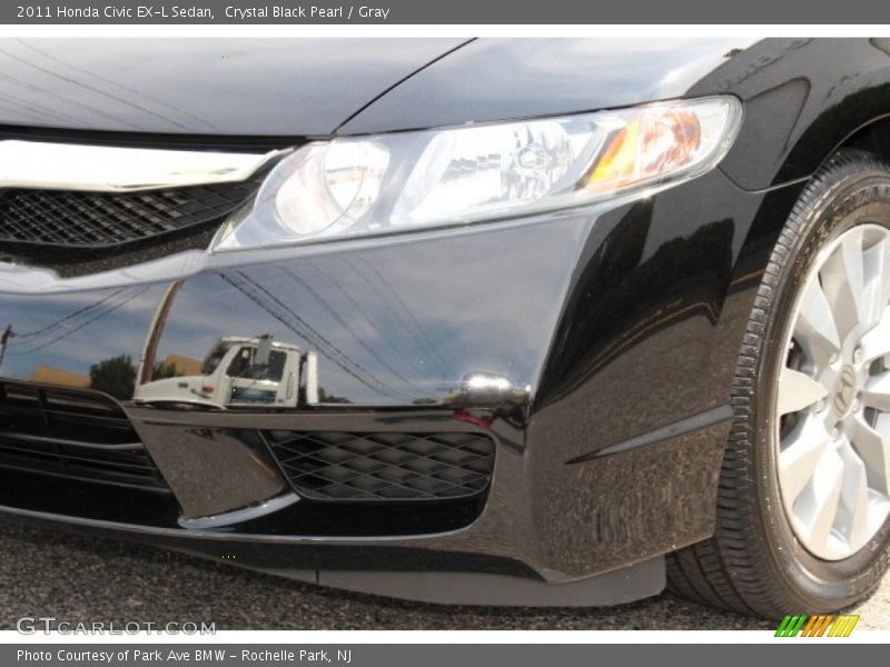 Crystal Black Pearl / Gray 2011 Honda Civic EX-L Sedan