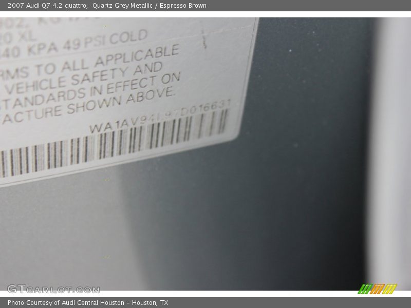 Quartz Grey Metallic / Espresso Brown 2007 Audi Q7 4.2 quattro