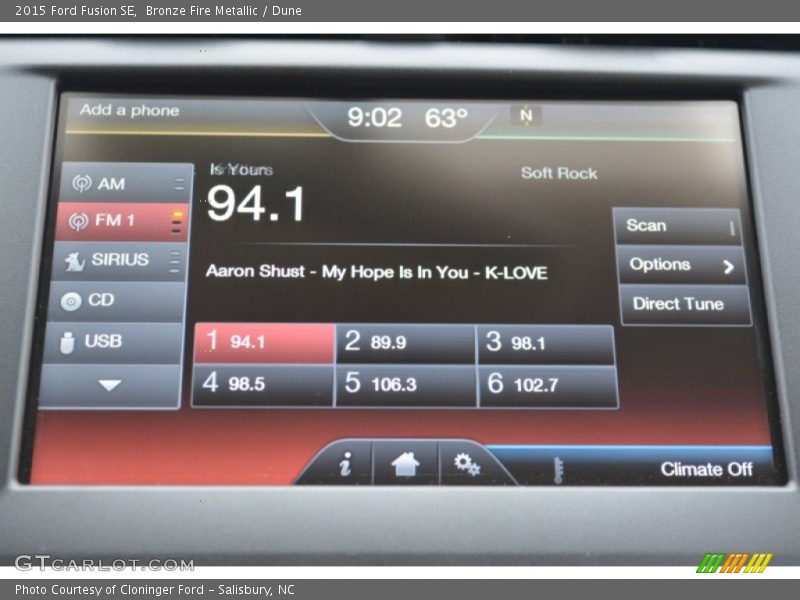 Bronze Fire Metallic / Dune 2015 Ford Fusion SE