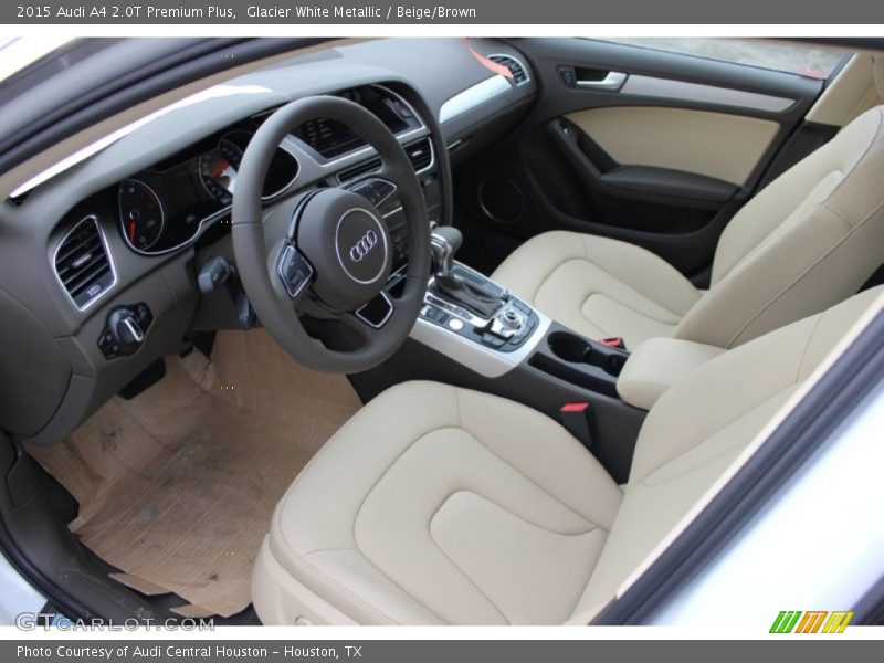 Glacier White Metallic / Beige/Brown 2015 Audi A4 2.0T Premium Plus