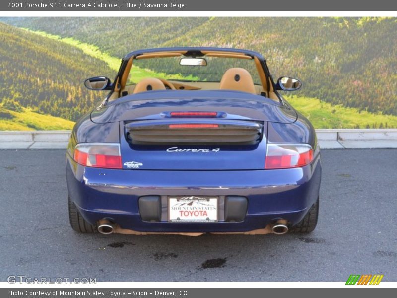 Blue / Savanna Beige 2001 Porsche 911 Carrera 4 Cabriolet