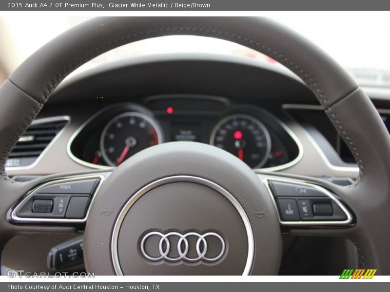 Glacier White Metallic / Beige/Brown 2015 Audi A4 2.0T Premium Plus