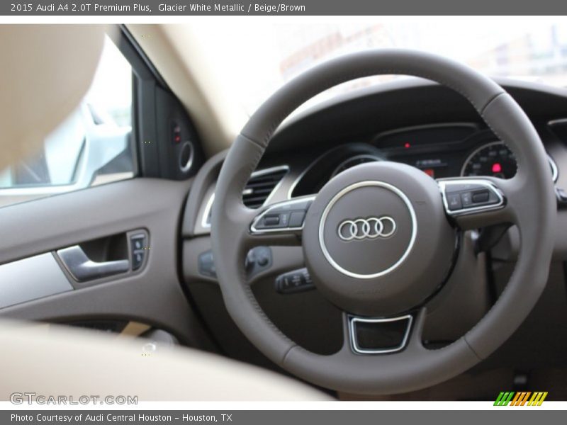 Glacier White Metallic / Beige/Brown 2015 Audi A4 2.0T Premium Plus