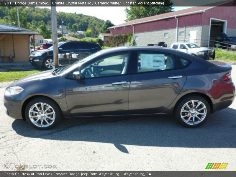 Granite Crystal Metallic / Ceramic White/Tungsten Accent Stitching 2015 Dodge Dart Limited