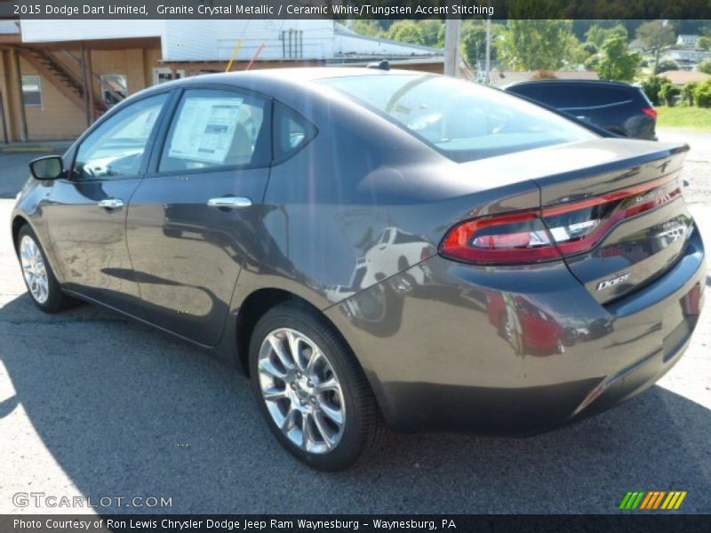 Granite Crystal Metallic / Ceramic White/Tungsten Accent Stitching 2015 Dodge Dart Limited