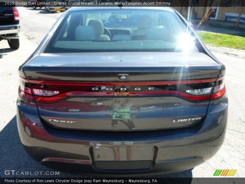 Granite Crystal Metallic / Ceramic White/Tungsten Accent Stitching 2015 Dodge Dart Limited