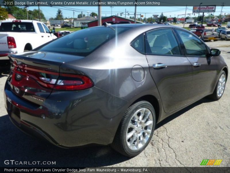 Granite Crystal Metallic / Ceramic White/Tungsten Accent Stitching 2015 Dodge Dart Limited