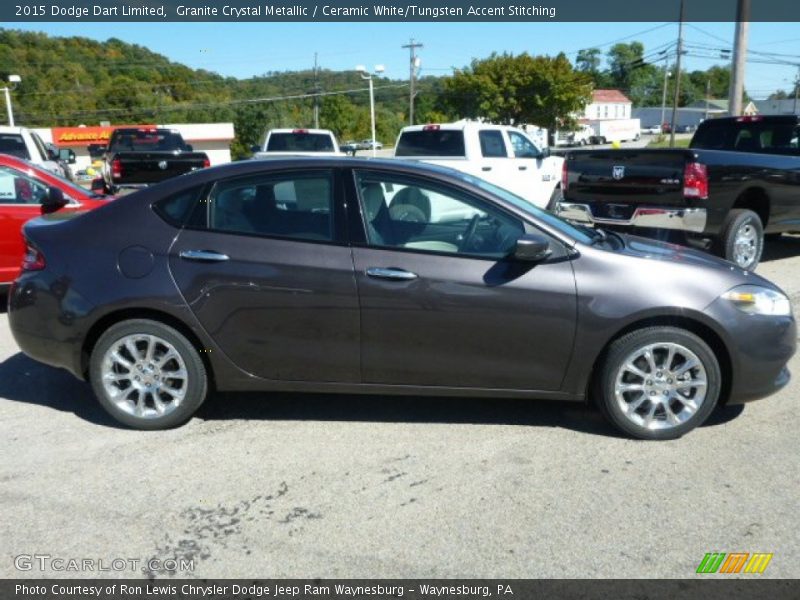 Granite Crystal Metallic / Ceramic White/Tungsten Accent Stitching 2015 Dodge Dart Limited