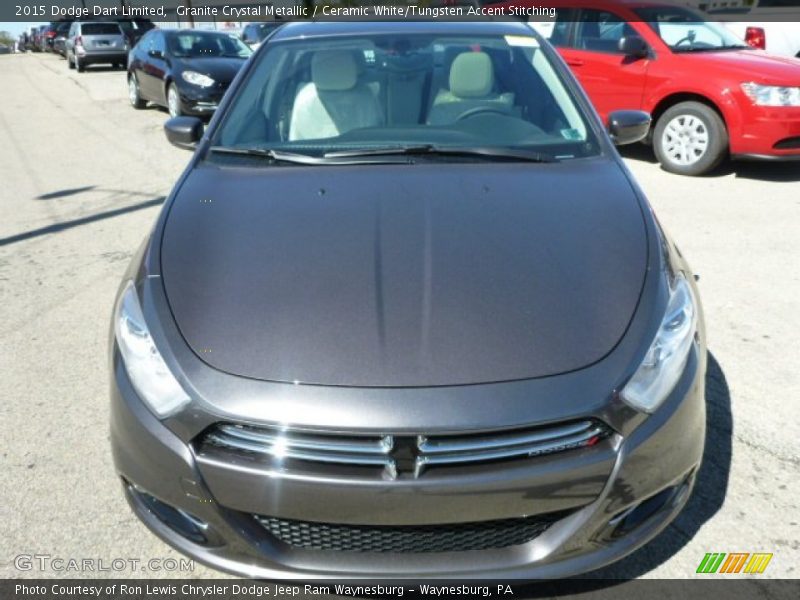 Granite Crystal Metallic / Ceramic White/Tungsten Accent Stitching 2015 Dodge Dart Limited