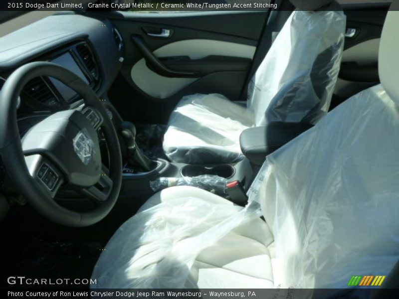  2015 Dart Limited Ceramic White/Tungsten Accent Stitching Interior