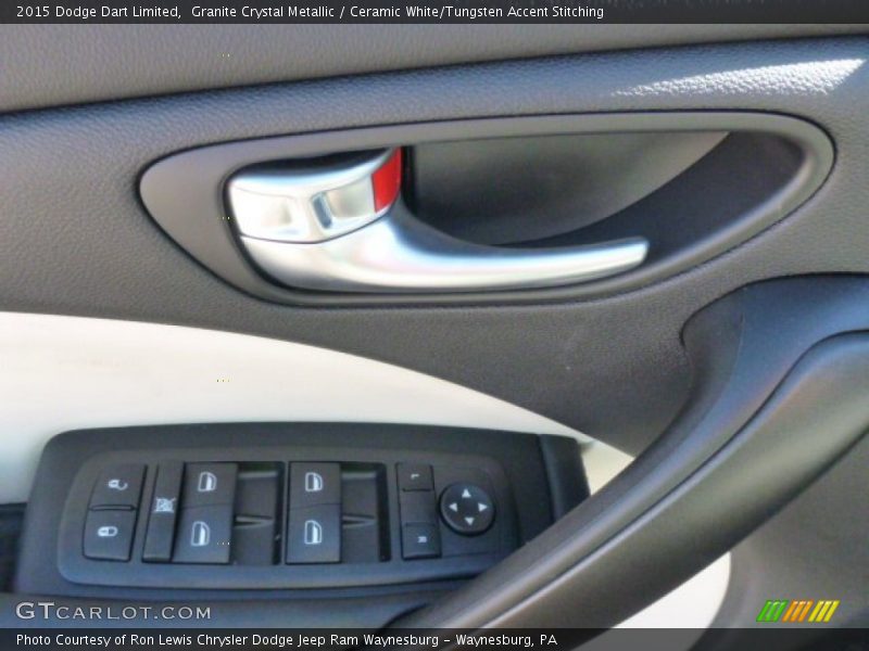 Granite Crystal Metallic / Ceramic White/Tungsten Accent Stitching 2015 Dodge Dart Limited