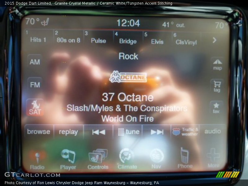 Granite Crystal Metallic / Ceramic White/Tungsten Accent Stitching 2015 Dodge Dart Limited