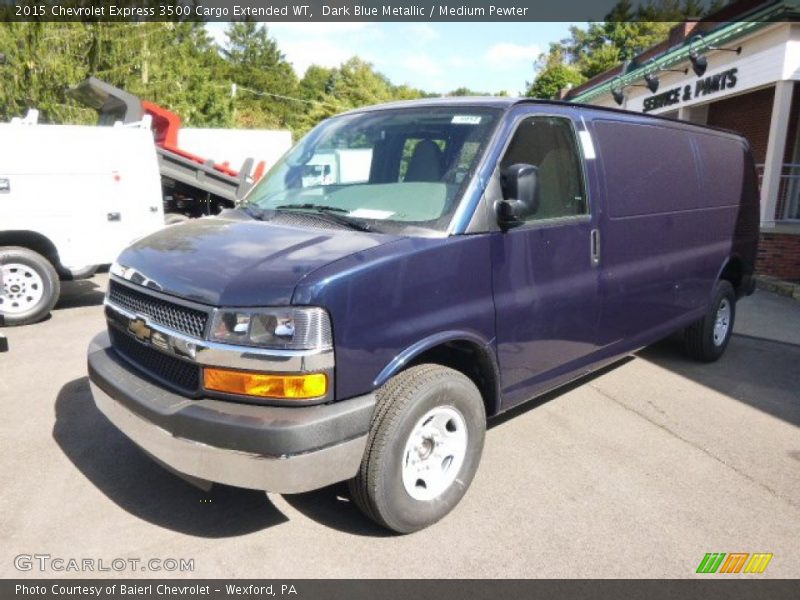 Dark Blue Metallic / Medium Pewter 2015 Chevrolet Express 3500 Cargo Extended WT