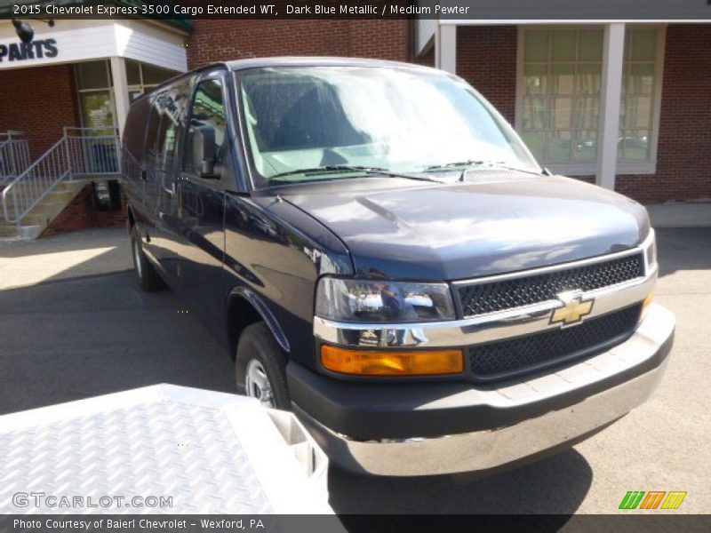 Dark Blue Metallic / Medium Pewter 2015 Chevrolet Express 3500 Cargo Extended WT