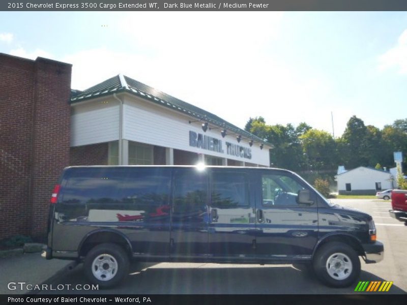 Dark Blue Metallic / Medium Pewter 2015 Chevrolet Express 3500 Cargo Extended WT
