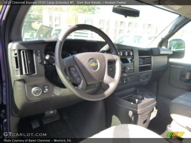 Dark Blue Metallic / Medium Pewter 2015 Chevrolet Express 3500 Cargo Extended WT