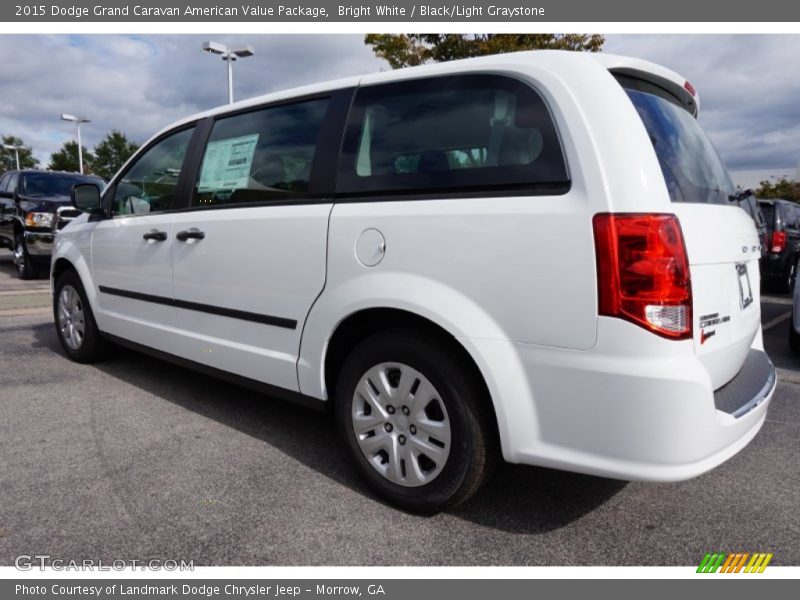 Bright White / Black/Light Graystone 2015 Dodge Grand Caravan American Value Package