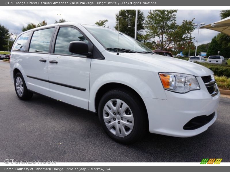 Bright White / Black/Light Graystone 2015 Dodge Grand Caravan American Value Package