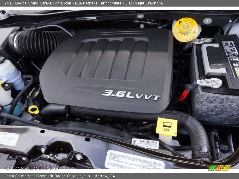 Bright White / Black/Light Graystone 2015 Dodge Grand Caravan American Value Package