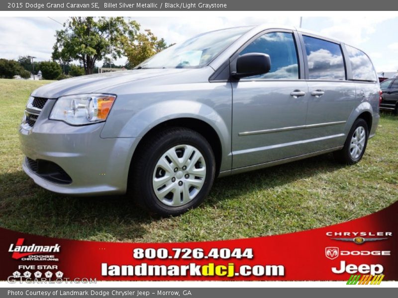 Billet Silver Metallic / Black/Light Graystone 2015 Dodge Grand Caravan SE