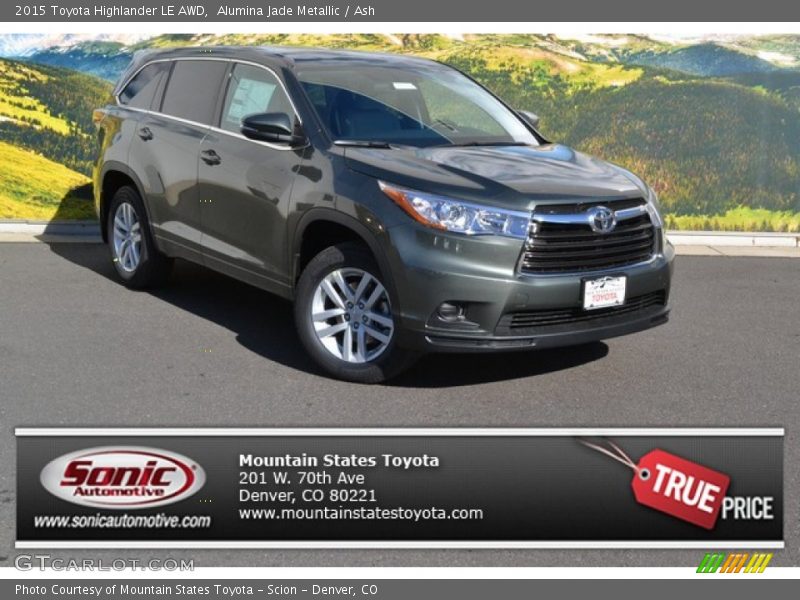 Alumina Jade Metallic / Ash 2015 Toyota Highlander LE AWD