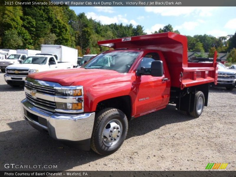 Victory Red / Jet Black/Dark Ash 2015 Chevrolet Silverado 3500HD WT Regular Cab 4x4 Dump Truck