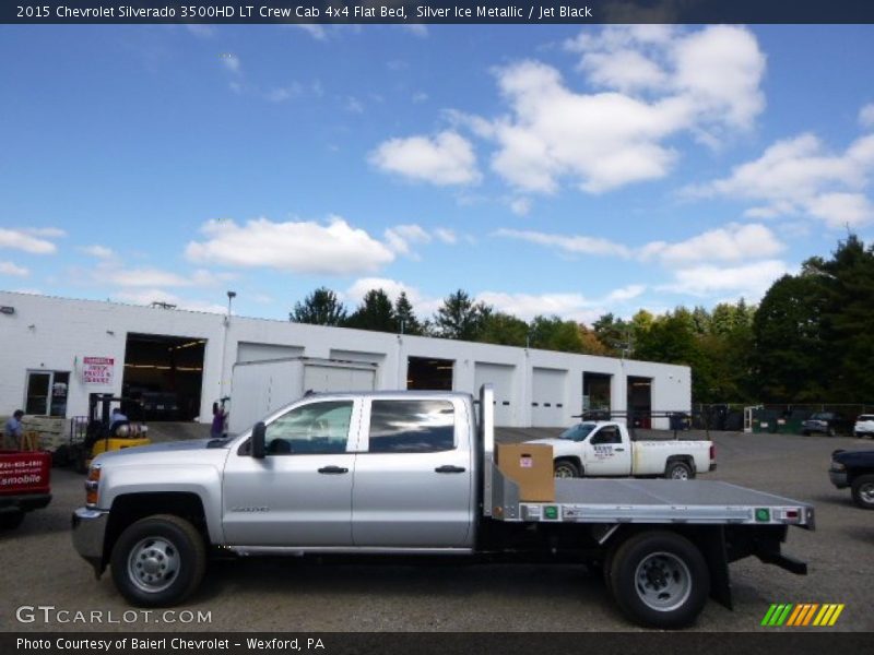 Silver Ice Metallic / Jet Black 2015 Chevrolet Silverado 3500HD LT Crew Cab 4x4 Flat Bed