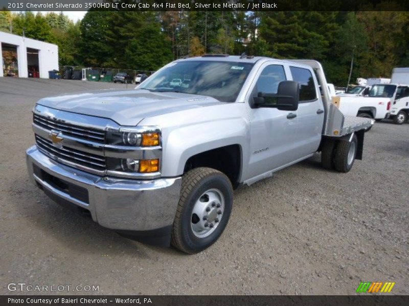 Front 3/4 View of 2015 Silverado 3500HD LT Crew Cab 4x4 Flat Bed