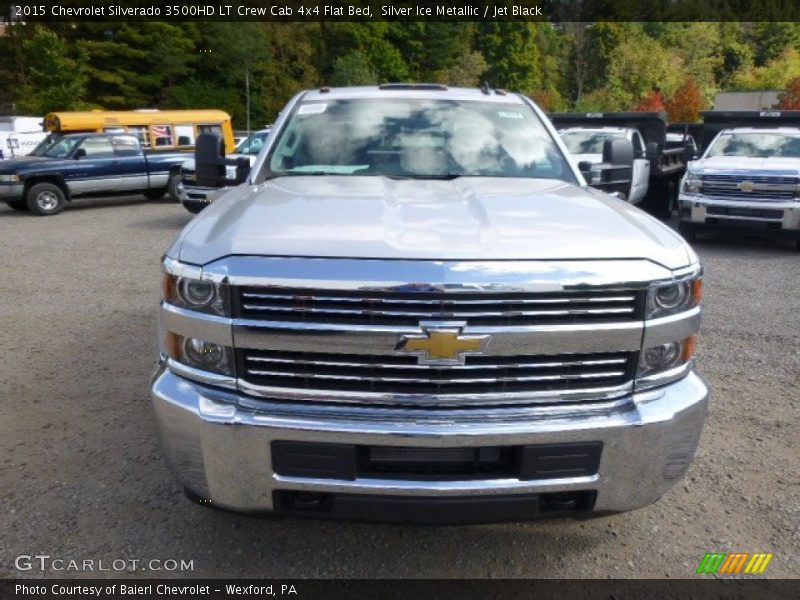 Silver Ice Metallic / Jet Black 2015 Chevrolet Silverado 3500HD LT Crew Cab 4x4 Flat Bed