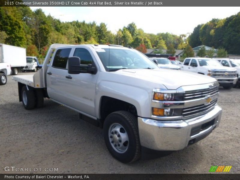 Silver Ice Metallic / Jet Black 2015 Chevrolet Silverado 3500HD LT Crew Cab 4x4 Flat Bed