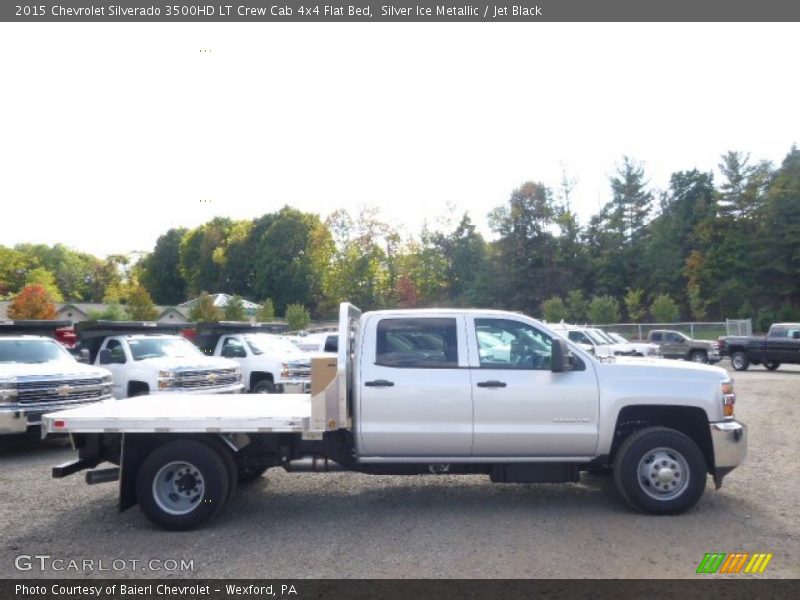 Silver Ice Metallic / Jet Black 2015 Chevrolet Silverado 3500HD LT Crew Cab 4x4 Flat Bed