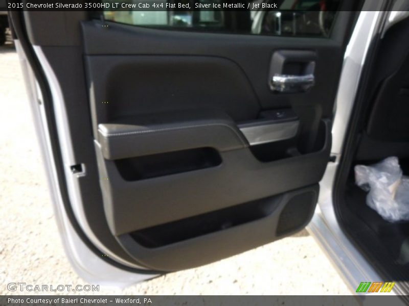 Silver Ice Metallic / Jet Black 2015 Chevrolet Silverado 3500HD LT Crew Cab 4x4 Flat Bed