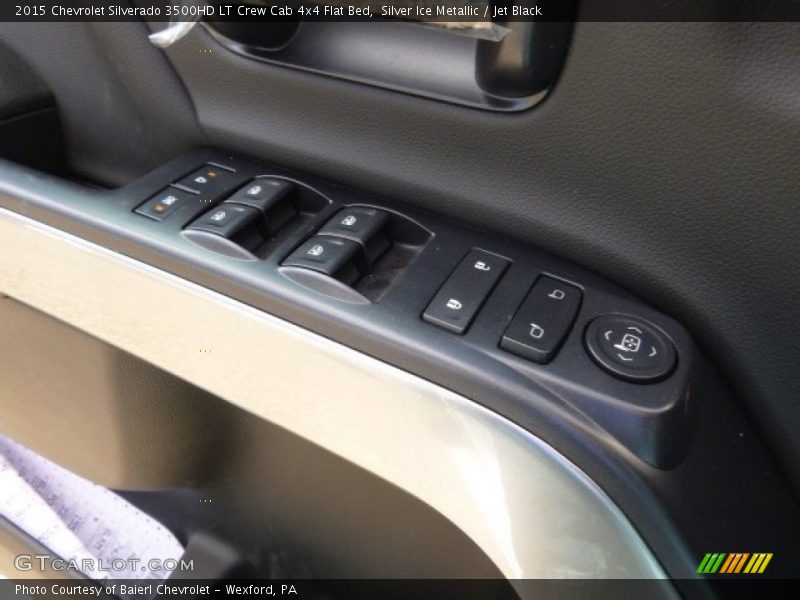 Silver Ice Metallic / Jet Black 2015 Chevrolet Silverado 3500HD LT Crew Cab 4x4 Flat Bed